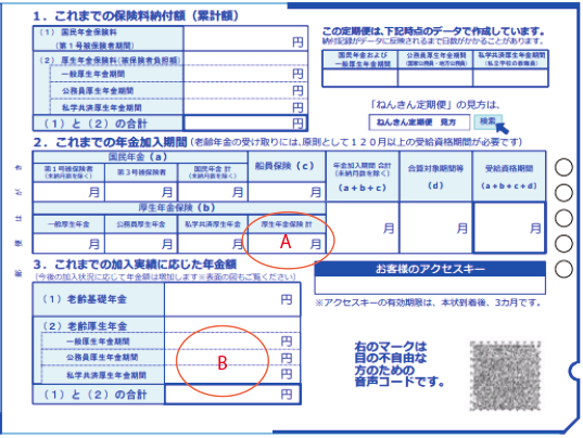 ねんきん定期便の画像