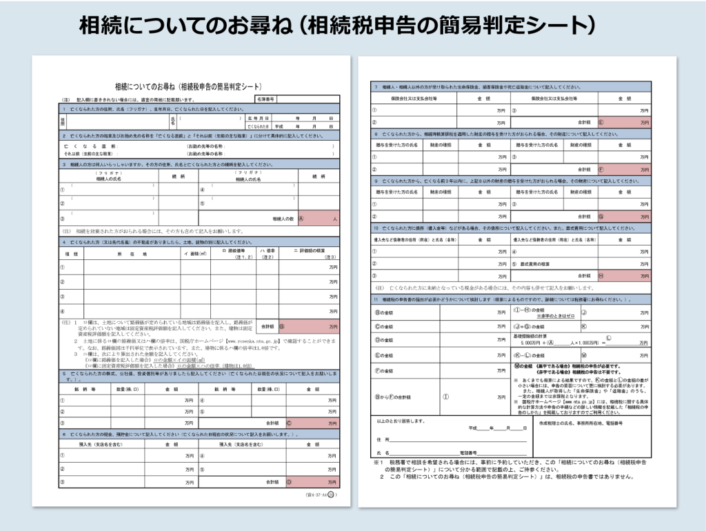 税務署から届くお尋ねの画像