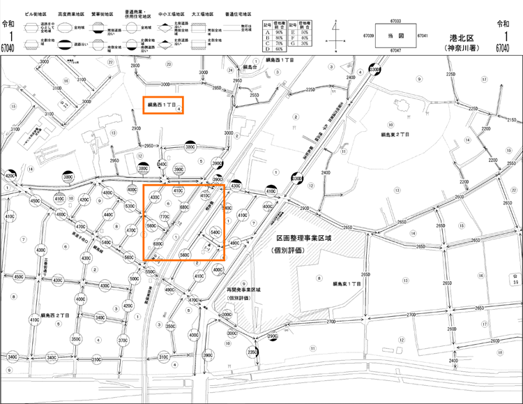  綱島駅前路線価令和元年分